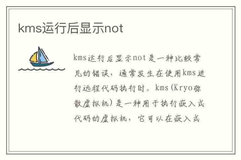 kms运行后显示not(kms失败)